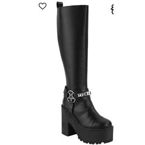 Killstar clothing de hex knee high boots